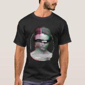 Glitch Aesthetic Statue With Quote Reality Is An I Tシャツ (正面)