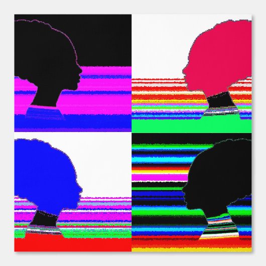 Glitch Afro Profile – Pop Art Wallpaper 壁紙 (正面)