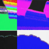 Glitch Afro Profile – Pop Art Wallpaper 壁紙 (縫い目)