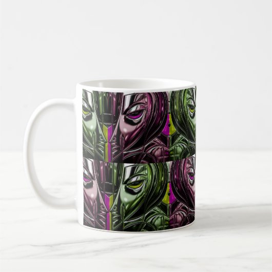 Glitch Art Face Mug コーヒーマグカップ (左)