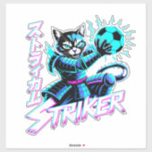 Glitch Art Samurai Striker Cat for gaming console シール (シート)