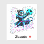 Glitch Art Samurai Striker Cat for gaming console シール (シート)