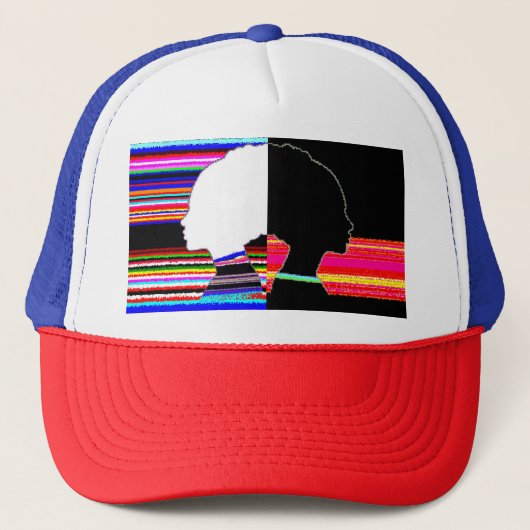 Glitch Contrast Profiles – Pop Art Trucker Cap キャップ (正面)