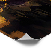 Glitch Horror Smile - Dark Surrealist Yellow  ポスター (角)