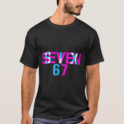 Glitch Optical Illusion Funny Six Seven 67 Meme Ge Tシャツ (正面)