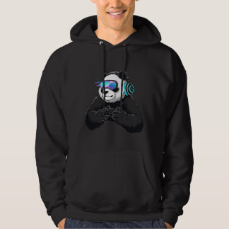 Glitch Panda Gamer – Cyber Streamer Gaming Mascot  パーカ