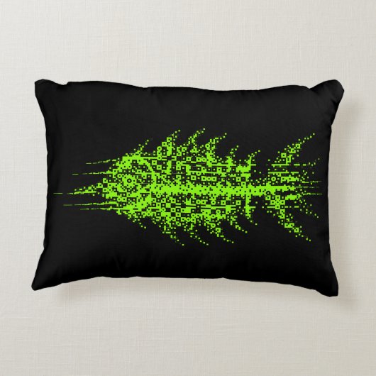 Glitch Pixel Code Fish アクセントクッション (裏面)