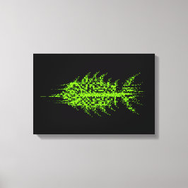 Glitch Pixel Code Fish Wall Art キャンバスプリント
