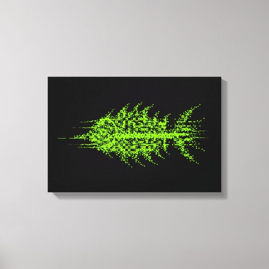 Glitch Pixel Code Fish Wall Art キャンバスプリント (正面)