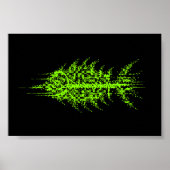 Glitch Pixel Code Fish Wall Art ポスター (正面)