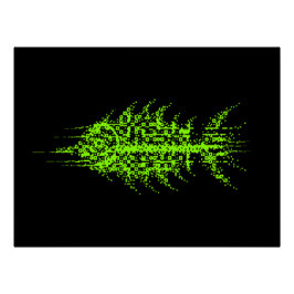 Glitch Pixel Code Fish Wall Art ポスター