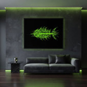 Glitch Pixel Code Fish Wall Art ポスター