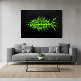 Glitch Pixel Code Fish Wall Art ポスター