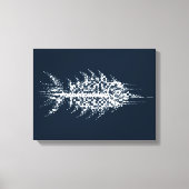 Glitch Pixel White Fish Wall Art キャンバスプリント (正面)