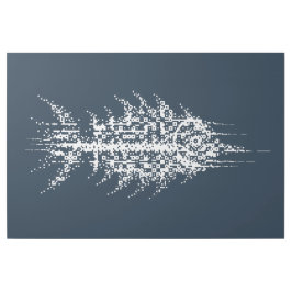 Glitch Pixel White Fish Wall Art ギャラリーラップ