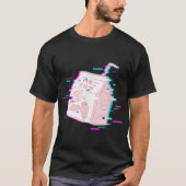 Glitch Strawberry Milk Aesthetic Art Tシャツ (正面)