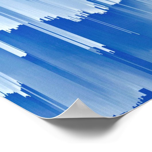 Glitch Sunset Landscape Decor ポスター (角)