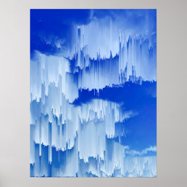 Glitch Sunset Landscape Decor ポスター