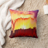 Glitch Sunset Sky Abstract Art クッション (ブランケット)
