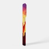 Glitch Sunset Sky Abstract Art iPhoneケース (右側面)