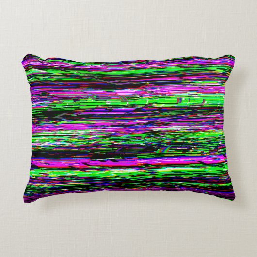 Glitch tech abstract pattern アクセントクッション (正面)