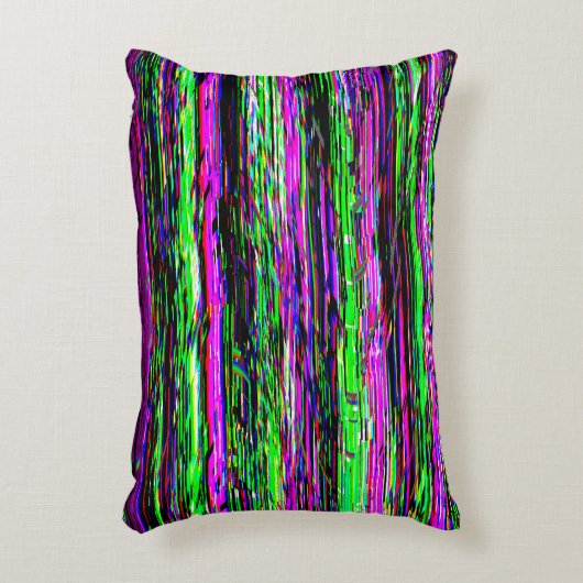 Glitch tech abstract pattern アクセントクッション (正面(垂直))