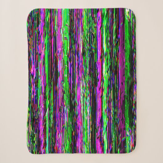 Glitch tech abstract pattern シェルパブランケット (正面)