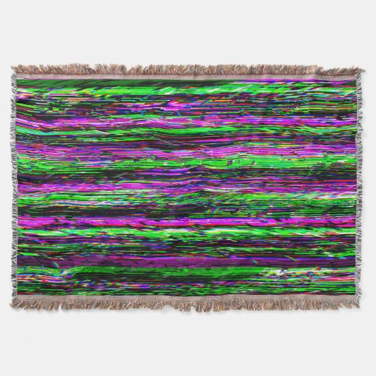 Glitch tech abstract pattern スローブランケット (正面)