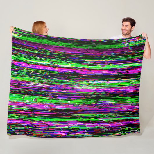 Glitch tech abstract pattern フリースブランケット (インサイチュ)