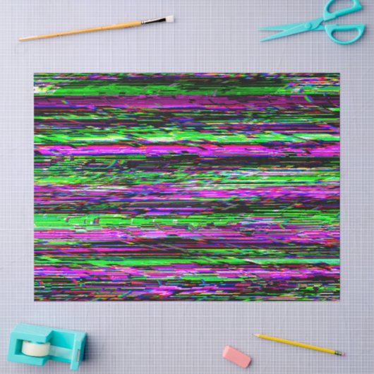 Glitch tech abstract pattern 薄葉紙 (クラフト)