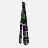Glitch tech abstract pattern print ネクタイ (裏面)