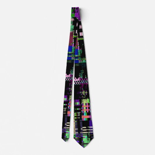 Glitch tech abstract pattern print ネクタイ (裏面)