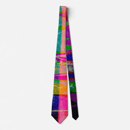 Glitch tech abstract pattern print tie ネクタイ (正面)
