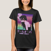 Glitch Vaporwave Anime Game Over Art Tシャツ (正面)