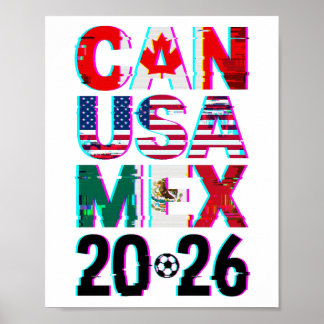 Glitched CAN USA MEX 2026  – World Cup Soccer  ポスター