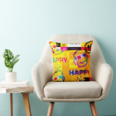 GLITCHED HAPPY Pillow クッション (椅子)