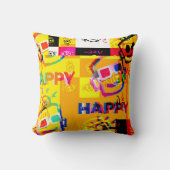 GLITCHED HAPPY Pillow クッション (正面)