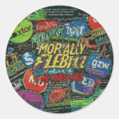 GLITCHED REALITY PATCH - Multiverse Malfunction ラウンドシール (正面)