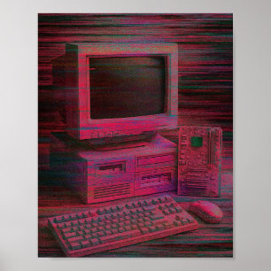 Glitched Terminal Vaporwave Techcore ポスター
