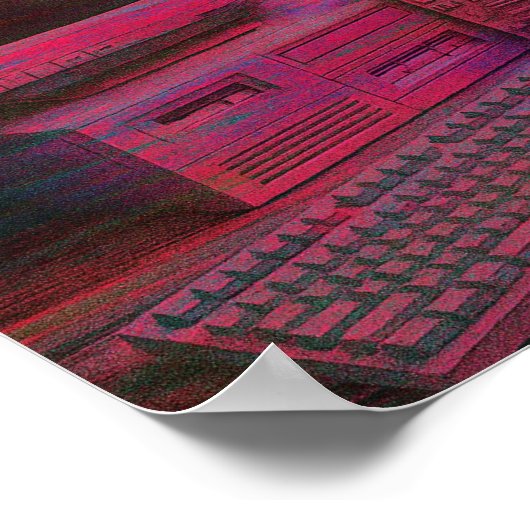 Glitched Terminal | Vaporwave Techcore Poster ポスター (角)