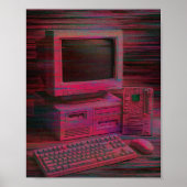 Glitched Terminal | Vaporwave Techcore Poster ポスター (正面)