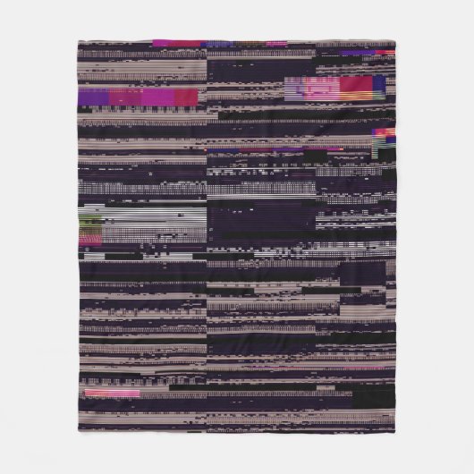 Glitched TV screen with broken pixels. Abstract fu フリースブランケット (正面)