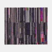 Glitched TV screen with broken pixels. Abstract fu フリースブランケット (正面(横))