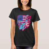 Glitched Vaporwave American Flag Tシャツ (正面)