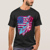 Glitched Vaporwave American Flag Tシャツ (正面)