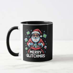 Glitchmasコメリーーディングプログラマサンタ・クリスマス マグカップ