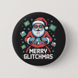 Glitchmasコメリーーディングプログラマサンタ・クリスマス 缶バッジ