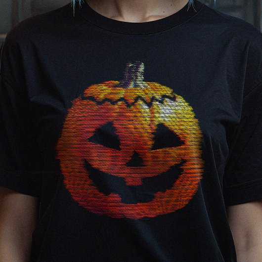 Glitchy TV Pumpkin Women's Tシャツ