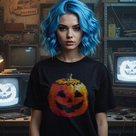 Glitchy TV Pumpkin Women's Tシャツ