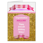 Glitsy! Personalized Sweet 16 Birthday Card (正面)